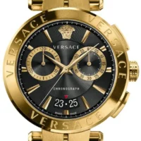 Versace Aion Chronograph Black Dial זהב רצועת פלדה שעון לגברים