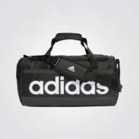 תיק אימון ESSENTIALS LINEAR DUFFEL BAG MEDIUM 39L בצבע שחור ולבן